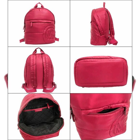 S Michael Kors Rae Medium Quilted Nylon Burgundy Backpack 35F1U5RB2C NWT $368 FS - Picture 7 of 9